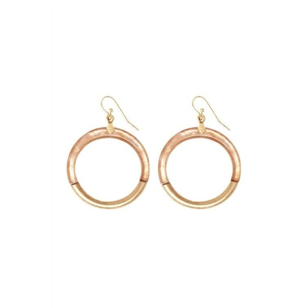 POMINA ELEGANT Boho Nude Colorblock Cast Resin Combo-Hoop Dangle Earrings